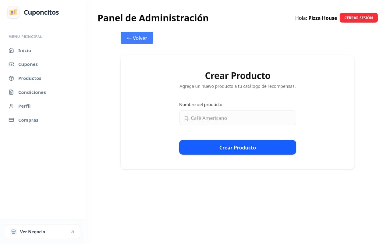 Crea un Producto como Recompensa