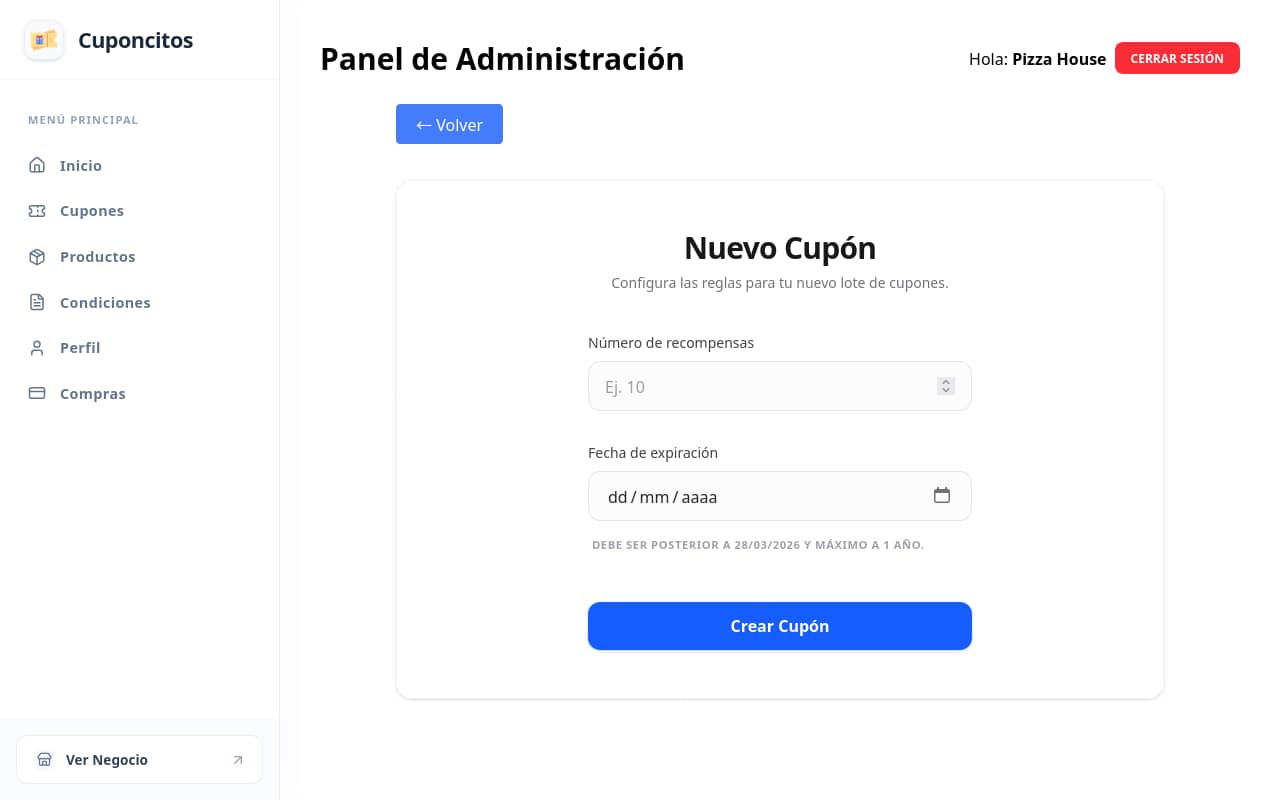Crea un Cupón
